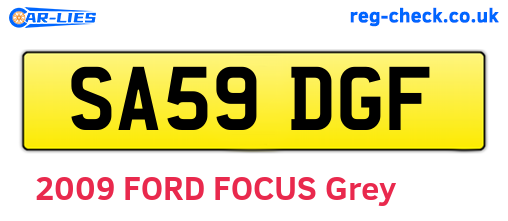 SA59DGF are the vehicle registration plates.