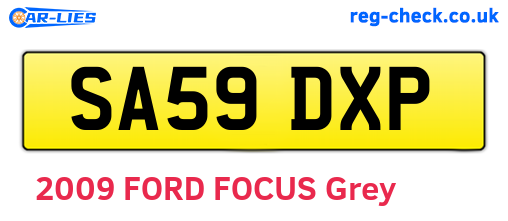 SA59DXP are the vehicle registration plates.