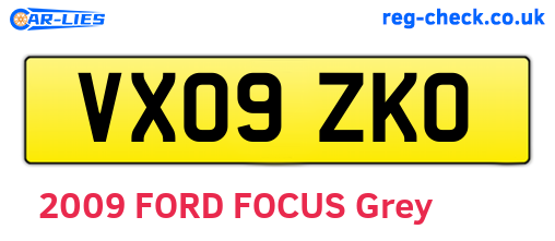 VX09ZKO are the vehicle registration plates.