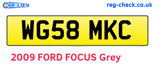 WG58MKC are the vehicle registration plates.