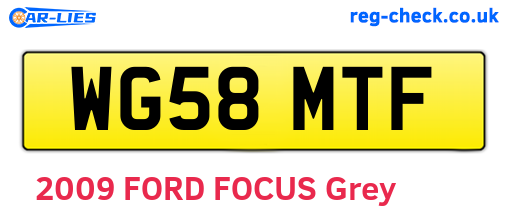 WG58MTF are the vehicle registration plates.