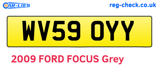 WV59OYY are the vehicle registration plates.