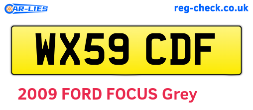 WX59CDF are the vehicle registration plates.