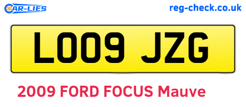 LO09JZG are the vehicle registration plates.