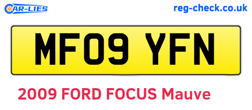 MF09YFN are the vehicle registration plates.