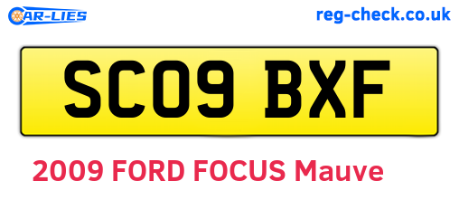 SC09BXF are the vehicle registration plates.