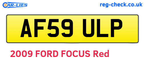 AF59ULP are the vehicle registration plates.