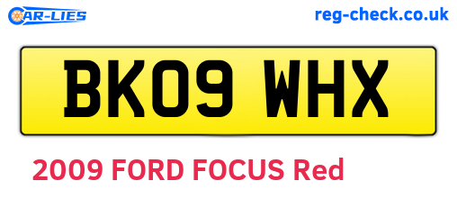 BK09WHX are the vehicle registration plates.