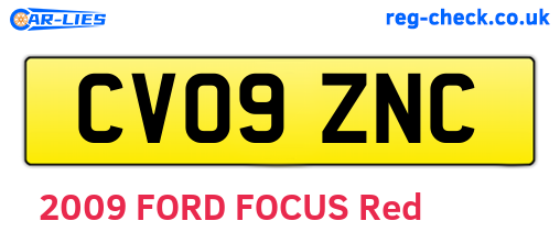 CV09ZNC are the vehicle registration plates.