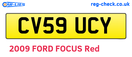 CV59UCY are the vehicle registration plates.