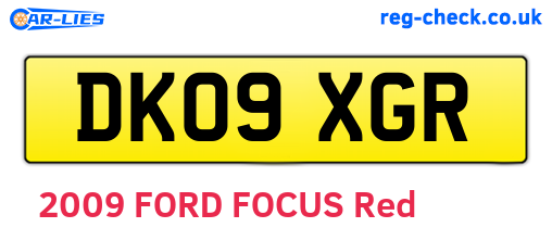 DK09XGR are the vehicle registration plates.