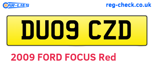 DU09CZD are the vehicle registration plates.