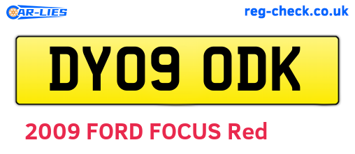 DY09ODK are the vehicle registration plates.