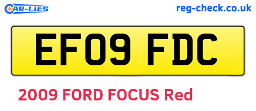 EF09FDC are the vehicle registration plates.