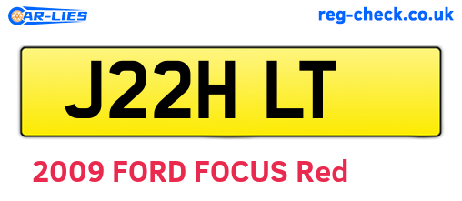 J22HLT are the vehicle registration plates.
