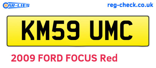 KM59UMC are the vehicle registration plates.