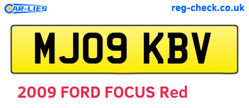 MJ09KBV are the vehicle registration plates.