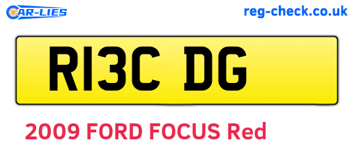 R13CDG are the vehicle registration plates.