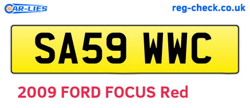 SA59WWC are the vehicle registration plates.