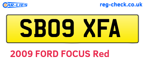 SB09XFA are the vehicle registration plates.