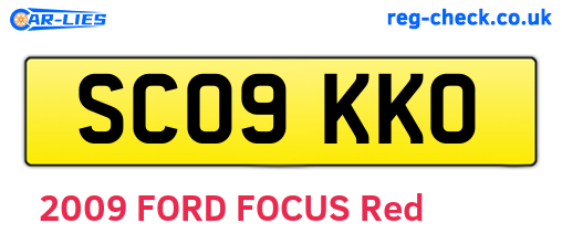 SC09KKO are the vehicle registration plates.