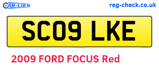 SC09LKE are the vehicle registration plates.