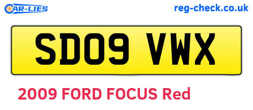 SD09VWX are the vehicle registration plates.