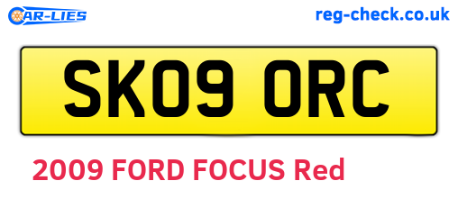 SK09ORC are the vehicle registration plates.