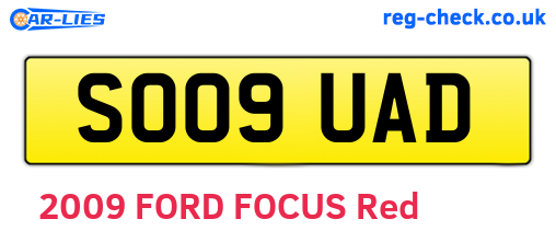 SO09UAD are the vehicle registration plates.