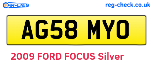 AG58MYO are the vehicle registration plates.