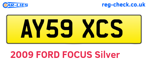 AY59XCS are the vehicle registration plates.