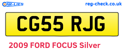 CG55RJG are the vehicle registration plates.
