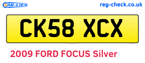 CK58XCX are the vehicle registration plates.