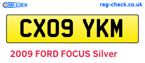 CX09YKM are the vehicle registration plates.