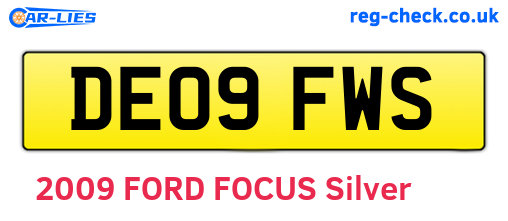 DE09FWS are the vehicle registration plates.