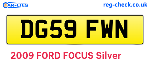 DG59FWN are the vehicle registration plates.