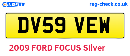 DV59VEW are the vehicle registration plates.