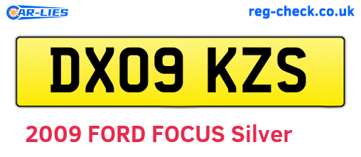 DX09KZS are the vehicle registration plates.