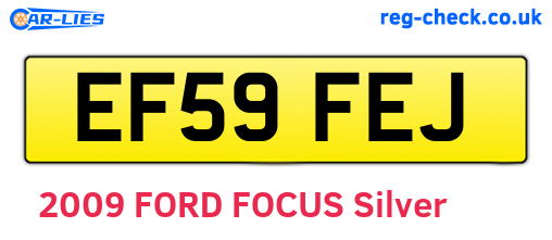EF59FEJ are the vehicle registration plates.
