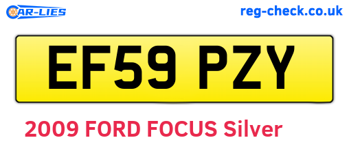 EF59PZY are the vehicle registration plates.