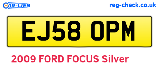 EJ58OPM are the vehicle registration plates.