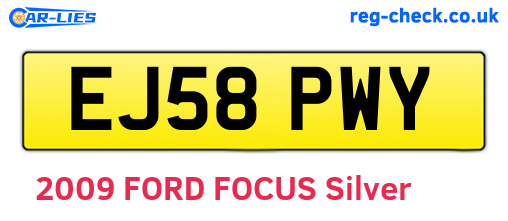 EJ58PWY are the vehicle registration plates.