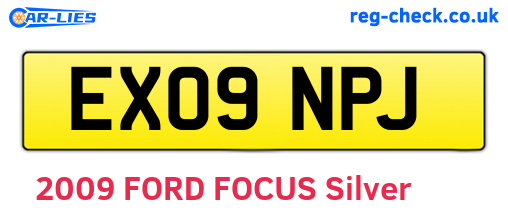 EX09NPJ are the vehicle registration plates.