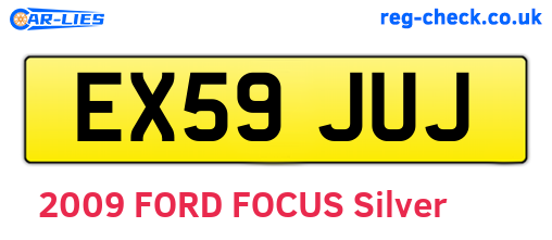 EX59JUJ are the vehicle registration plates.