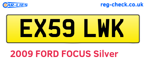 EX59LWK are the vehicle registration plates.