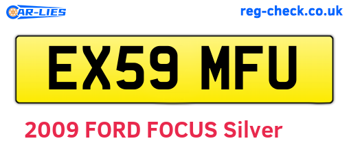 EX59MFU are the vehicle registration plates.