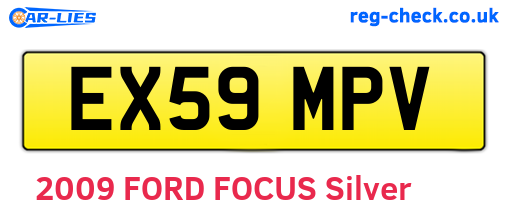 EX59MPV are the vehicle registration plates.