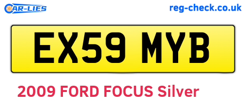 EX59MYB are the vehicle registration plates.