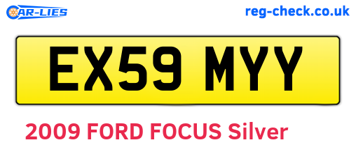 EX59MYY are the vehicle registration plates.