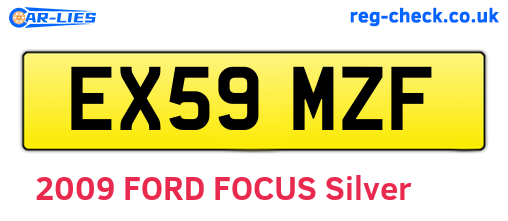 EX59MZF are the vehicle registration plates.